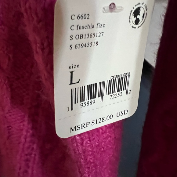 Free People Every Cloud Pullover Fuchsia Fizz - SZ Large - New - Picture 3 of 9